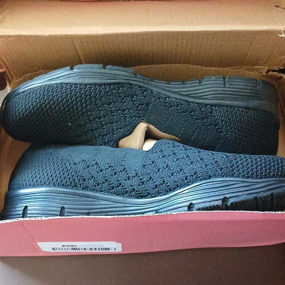 Skechers Black Flats with Breathable Knit Upper - Picture 5 of 5